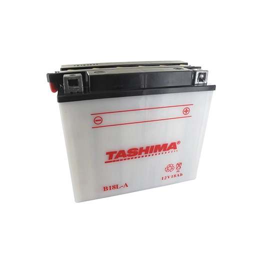 Batterie plomb TASHIMA renforcée 12V, 18A. L: 180, l: 90, H: 162mm, + à droite pour motos. (livrée avec acide séparé). - Batteri