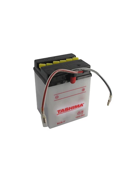 Batterie plomb TASHIMA renforcée 12V, 2,5A. L: 80, l: 70, H: 105mm, + à droite pour motos. (livrée avec pack acide). Remplace YB