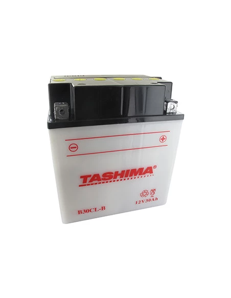 Batterie plomb TASHIMA renforcée 12V, 30A. L: 168, l: 132, H: 192,2mm, + à droite pour jet-ski. (livrée avec acide séparé). - Ba