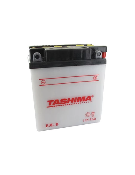 Batterie plomb TASHIMA renforcée 12V, 3A. L: 98, l: 56, H: 110mm, + à droite pour scooter motos. (livrée avec acide séparé). - B