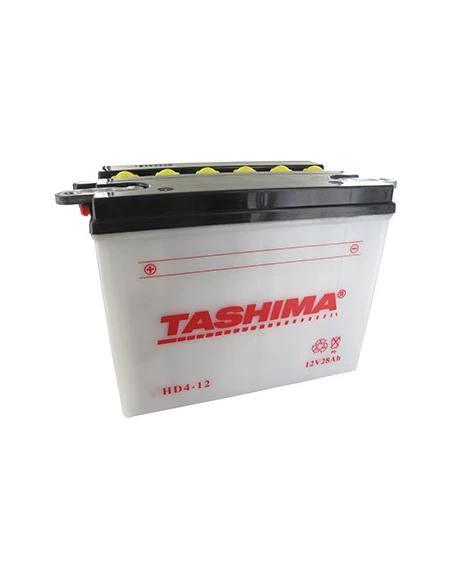 Batterie plomb TASHIMA type YHD-12, 12V, 28A. L: 206, l: 133, H: 165mm, + à gauche pour motos, jet-ski. (livrée sans acide). - B