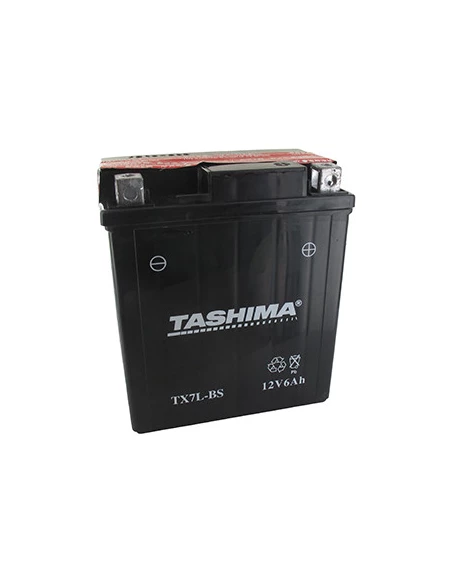Batterie plomb étanche sans entretien 12V, 6A. L: 114, l: 71, H:131mm, + à droite pour scooter motos. (livrée avec acide séparé)