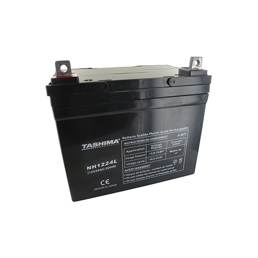 Batterie TASHIMA agm 100% étanche 12V, 24A pour autoportée. L: 195, l: 130, h: 180, + à gauche. - Batterie à mettre en acide ava