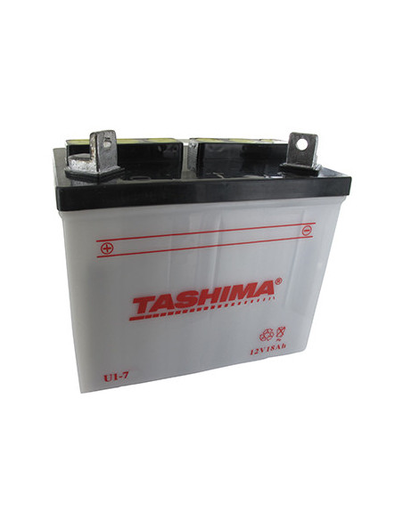 Batterie plomb TASHIMA pour tondeuse autoportée 12V, 18A. L: 195, l: 130 H:185mm, + à gauche. (livrée sans acide). - Batterie à