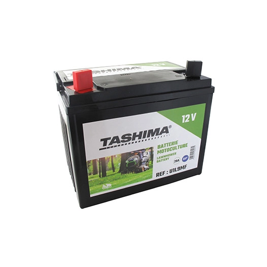 Batterie pour tondeuse autoportée 12V chargée sans entretien, 28A. L: 195, L: 130, H:185mm, + à gauche. Remplace origine: U1L9 -