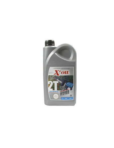 Huile 2 temps semi-synthèse X'OIL (API TC), en bidon de 2 litres . Avec bouchon