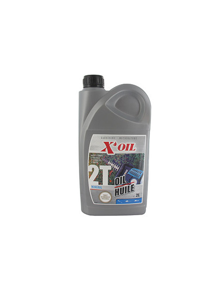 12 Huile 2 temps minérale X'OIL (API TC), en bidon de 2 litres . Avec bouchon do