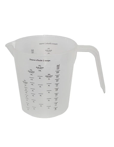 Doseur d'huile pour mélange 2 temps. Polypropylène.