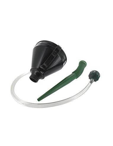 Entonnoir plastique Ø: 165mm livré avec Filtre, flexible et embout pour tuyau