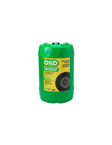 Tonnelet de 25 litres d'anti crevaison préventif et curatif OKO VERT. Pour application non routières
