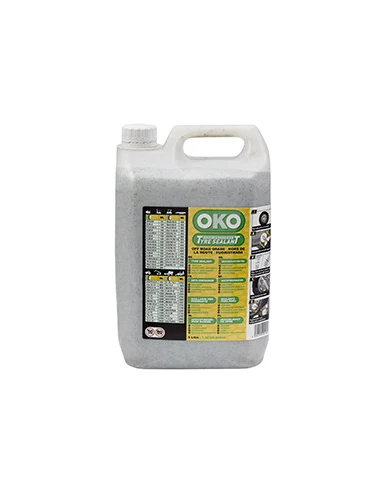 Bidon d'anti-crevaison préventif et curatif OKO VERT - Hors route. 5 litre. Pour application non rou