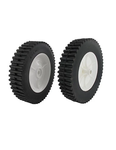 Roue en plastique crantée à moyeu déporté universelle - Ø: ext: 203mm, alésage: 12,7mm - Largeur: 44mm - Long moyeu: 35mm - Prof