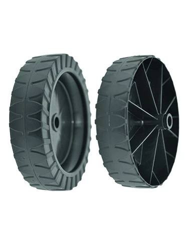 Roue GGP/CASTELGARDEN, modèles B390, K350, K390, P350, C350, C390 - Ø: ext: 155mm, Ø int: 12mm, largeur: 38mm, moyeu : 35mm. Ori