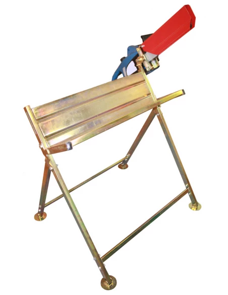 Chevalet de tronçonnage en acier galvanisé avec mécanisme de fixation de la tronçonneuse - Largeur:92 cm- Hauteur:86 cm (Livré s