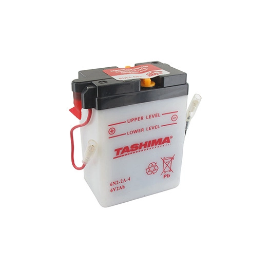 Batterie plomb TASHIMA 6V, 2A. L: 70, l: 47, H:96mm, + à droite pour scooter, motos. (livrée sans acide). - Batterie à mettre en