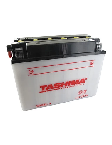 Batterie plomb TASHIMA renforcée pour autoportée et utilitaire 12V, 20A. L: 205, l: 90, H:162mm, + à droite. (livrée avec acide