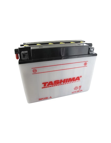 Batterie plomb TASHIMA renforcée pour autoportée et utilitaire 12V, 20A. L: 205, l: 90, H:162mm, + à droite. (livrée avec acide