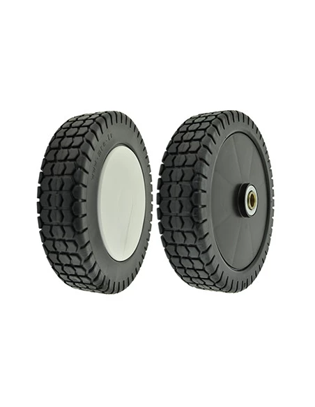 Roue plastique sur roulement plastique adaptable pour CASTELGARDEN - Ø: ext: 180mm, alésage: 11,65mm - Livrée avec enjoliveur