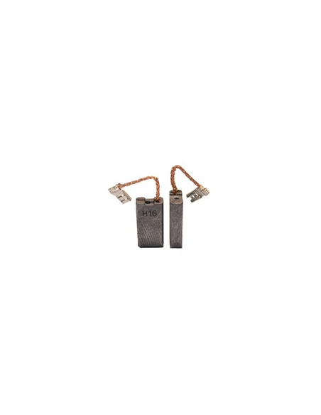 Jeu de 2 charbons adaptable pour MAKITA. Dimensions: 6.5 x 13.5 x 27mm.