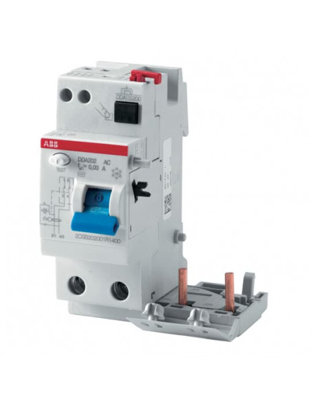 Bloc Différentiel ABB DDA202 AC 25A Protection différentielle 300mA type AC - ABB