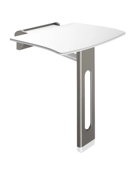 Siège de douche rabattable Be-Line avec pied blanc mat - Delabie