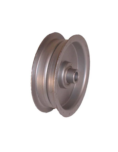 Poulie tendeur à gorge plate avec rebords adaptable. Ø: ext: 82,55mm, alésage: 9,5mm.