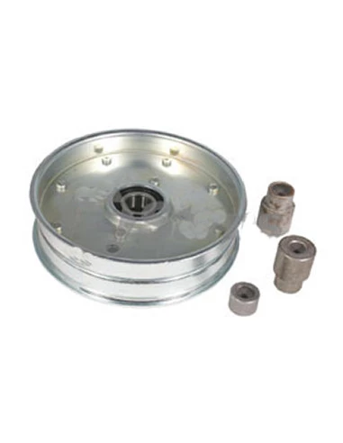 Poulie à gorge plate adaptable pour SCAG modèles 32'', 36'', 48'', 52'' et 61'' - H: 30,16mm, Ø ext: 131,76mm, Ø int: 9,52mm. Re