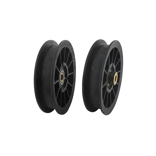 Poulie à gorge plate sur roulement et à moyeu déporté adaptable pour BUNTON - H: 24,6mm, Ø: ext: 117,3mm, Ø int: 9,5mm. Remplace