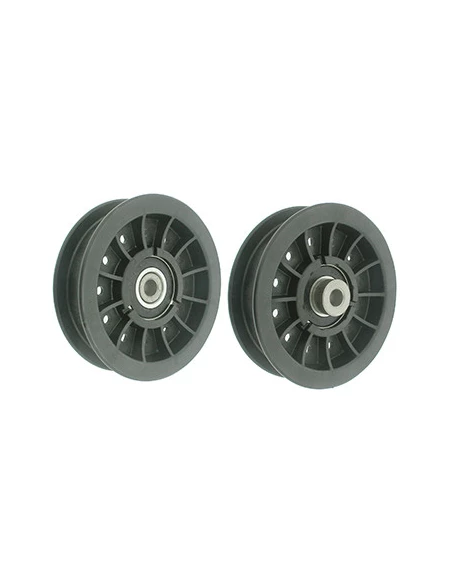 Poulie en résine à gorge plate sur roulement adaptable sur MTD pour coupe de 46''- H: 28,6mm, Ø: ext: 101,6mm, Ø int: 9,5mm. Rem