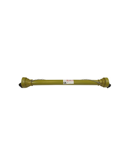Cardan de transmission avec croisillons de 22 x 54mm. Tube triangle. Mâchoires 6 cannelures 2 x 1' 3/8 - Longueur HT : 1,20 m