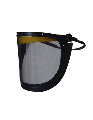 Visière de protection grillagée en métal, relevable. Hauteur de visière: 190mm. Norme EN1731 F. Produit livré avec cravate cross