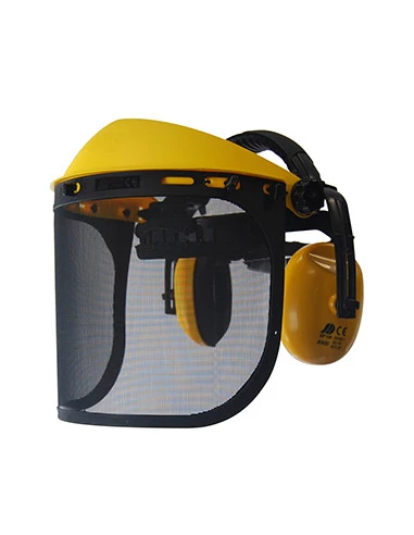 Visière de protection, écran grillagé extra large avec anti-bruit. Norme EN1731 F - EN352-1.