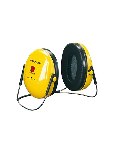 Casque anti-bruit 3M™ Peltor™ modèle Optime™ I, jaune, type serre-nuque et permettant de retirer un casque de sécurité ou une vi