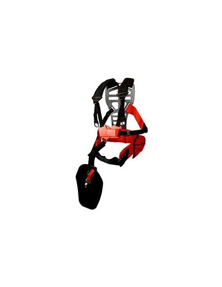 Harnais de débroussaillage professionel TECOMEC avec rembourrage et poche porte outils. 3 systèmes de libération rapide: de la d