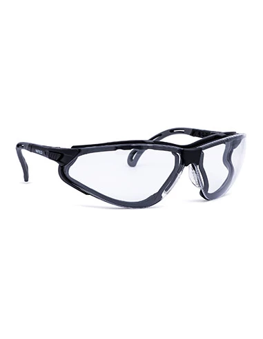 Lunettes de sécurité haut de gamme (45 m/s) avec verres polycarbonate incolore, antibuée, antistatique, anti-rayures, anti-UV (1