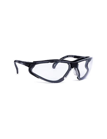 Lunettes de sécurité haut de gamme (45 m/s) avec verres polycarbonate incolore, antibuée, antistatique, anti-rayures, anti-UV (1