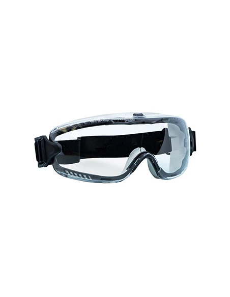 Lunettes masques de sécurité (120 m/s) compact avec champ de vision large. Verre monobloc polycarbonate incolore, antibué, anti-