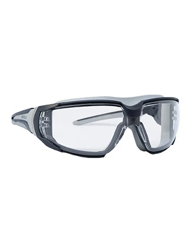 Lunettes masques de sécurité (45 m/s) compact avec champ de vision large. Branches ajustables en inclinaison avec extrémité anti