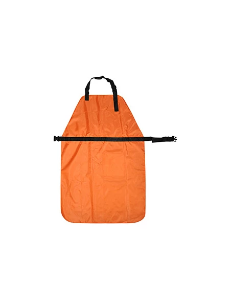 Tablier jardinage orange avec poche poitrine. 420D OXFORD. Longueur: 108cm - Largeur: 70cm.