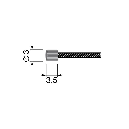 Câble souple 12 fils à embout cylindrique 3,5x 3mm. L. totale:2500mm - Ø: ext:1,2mm.