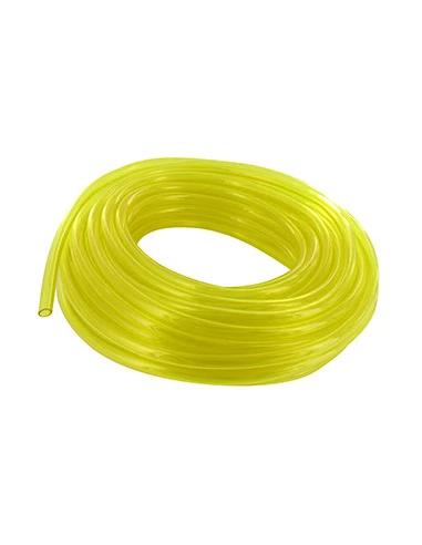 Durite jaune translucide ''Spéciale carburant''. L: 15m Ø int:.: 6.5mm Ø: ext.: 9.5mm.