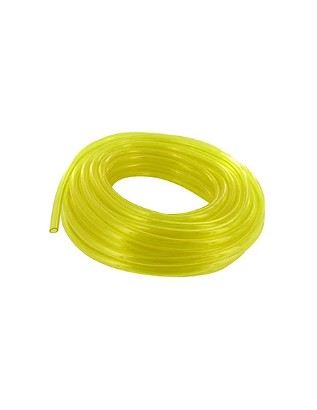 Durite jaune translucide ''Spéciale carburant''. L: 15m Ø int:.: 6.5mm Ø: ext.: 9.5mm.