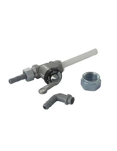 Robinet à essence métallique universel avec Filtre nylon - pour tuyau de Ø: 6mm - filetages: M16 x 100 G