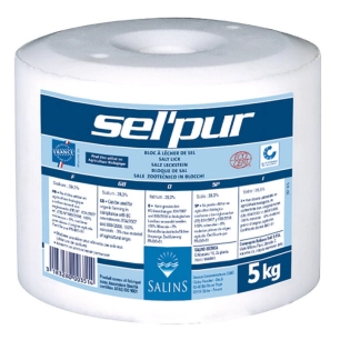 Sel pur bloc à lécher 5 kg pour animaux - Salins du midi