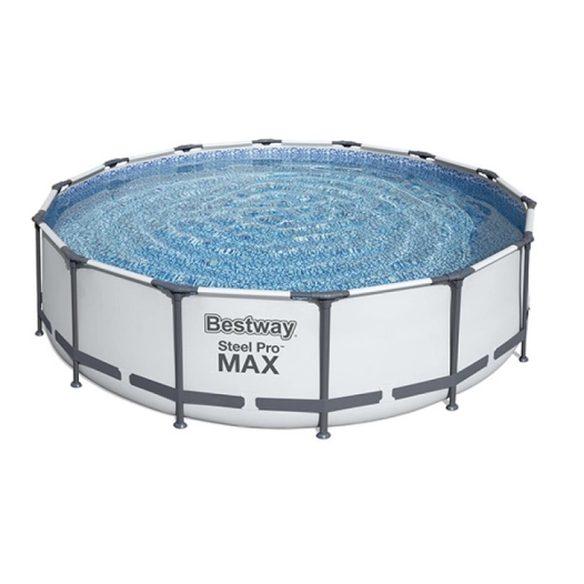 piscine steel pro max ronde 427 x 107 cm, filtration a cartouche, echelle, bache