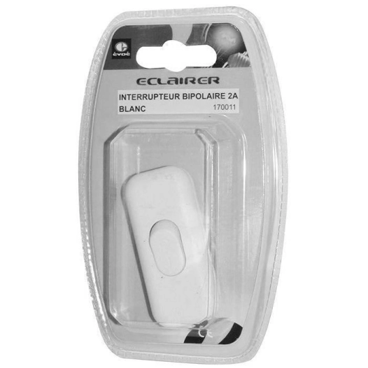 Interrupteur bipolaire 2A pour luminaire noir