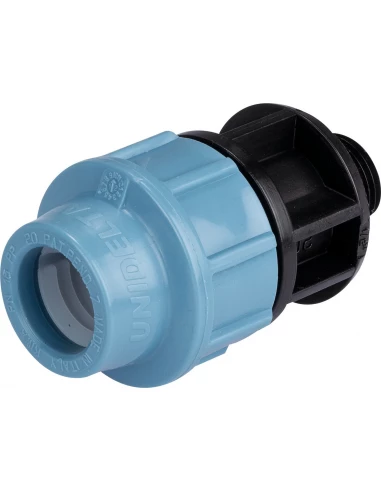Raccord pour tuyau polyéthylène droit mâle 20mm - 20x27