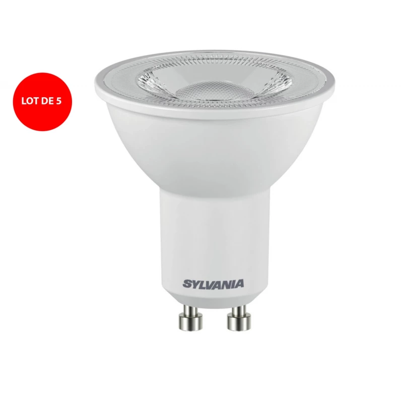 Lot de 5 lampes GU10 LED RefLED ES50 345lm 36° 3000K - Sylvania