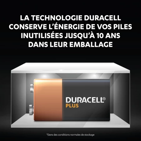 Pile 9v mainline plus 100% - duracell