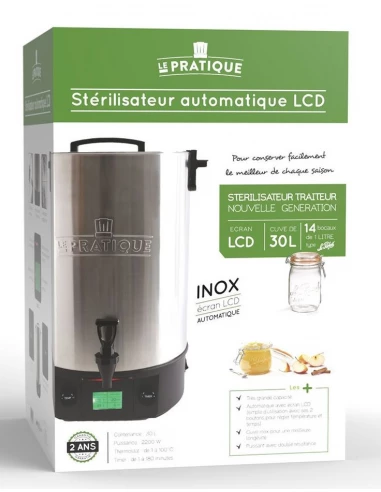 Stérilisateur automatique en inox 2200w - Pour 14 bocaux de 1L - Avec écran LCD - Le Pratique